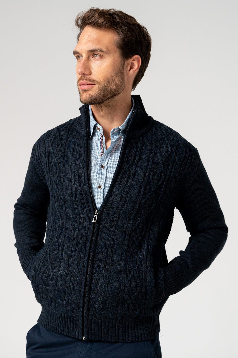 Chaqueta punto azul marino