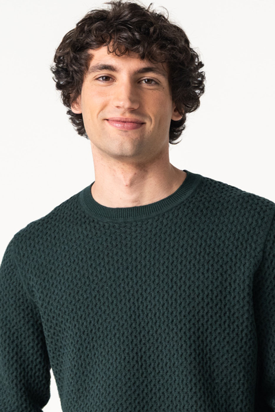 Jersey cuello redondo en verde