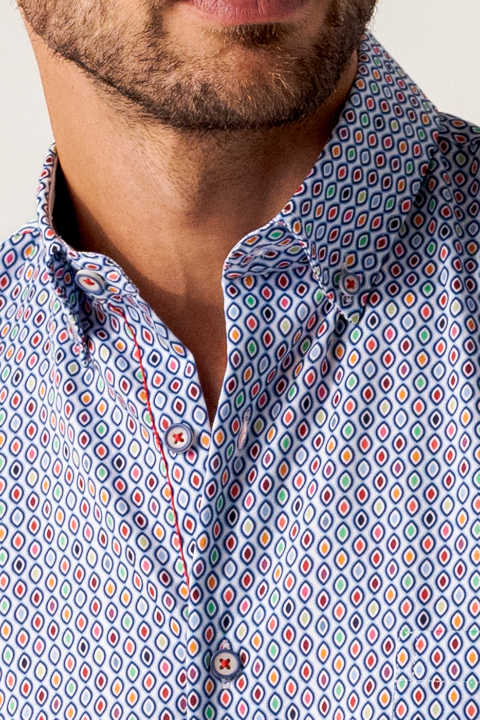Camisa algodón extrasuave con estampado geométrico
