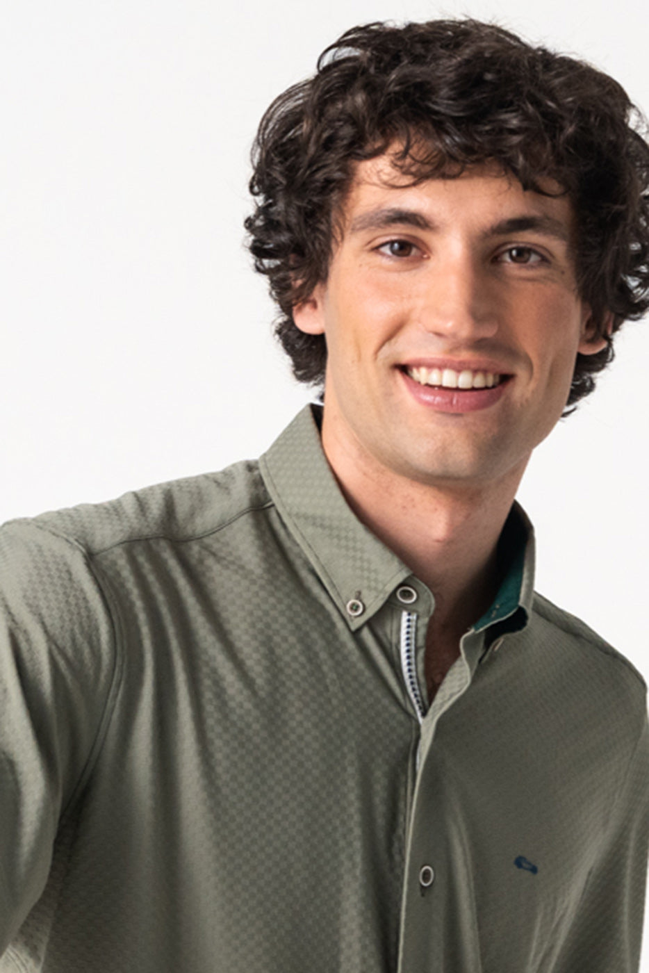 Camisa hombre tejido técnico verde
