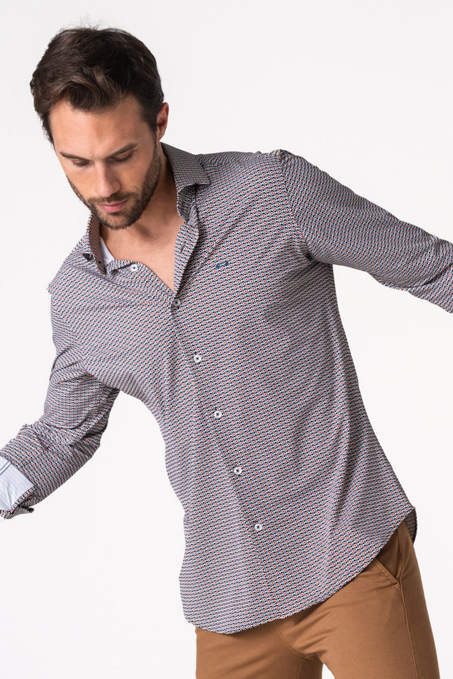 Camisa tejido técnico estampado multicolor