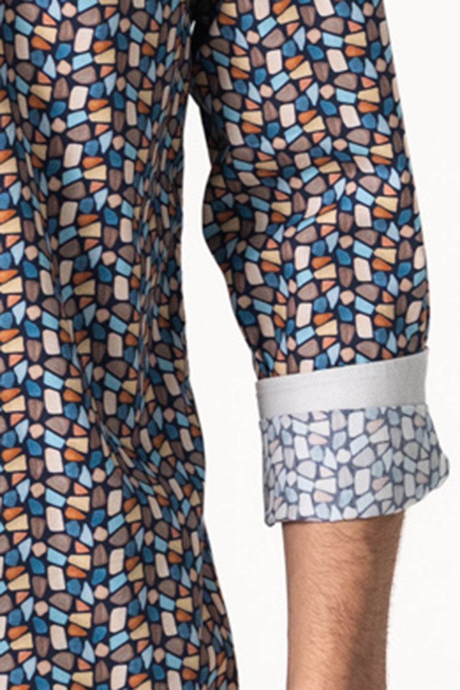 Camisa hombre slim fit estampado multicolor