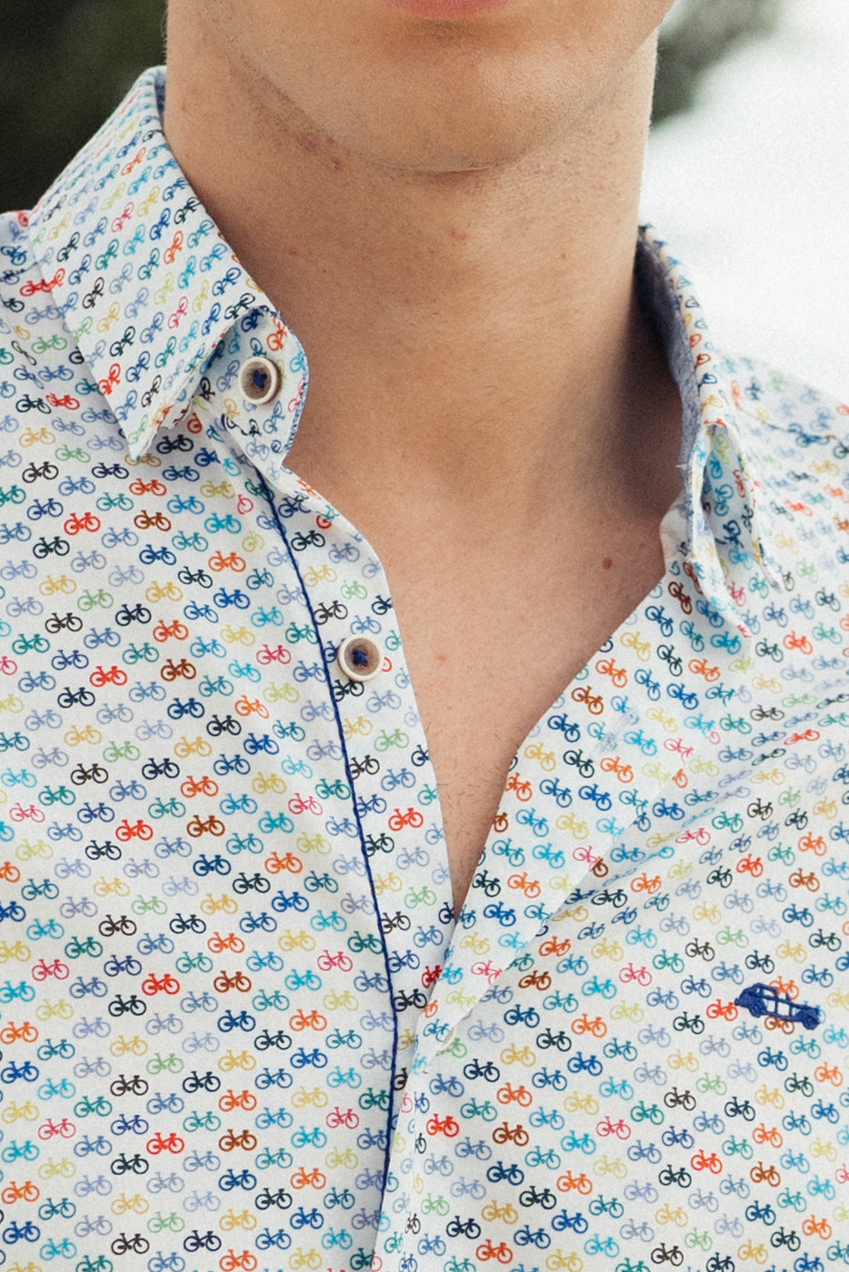 Camisa regular fit manga larga bicicletas