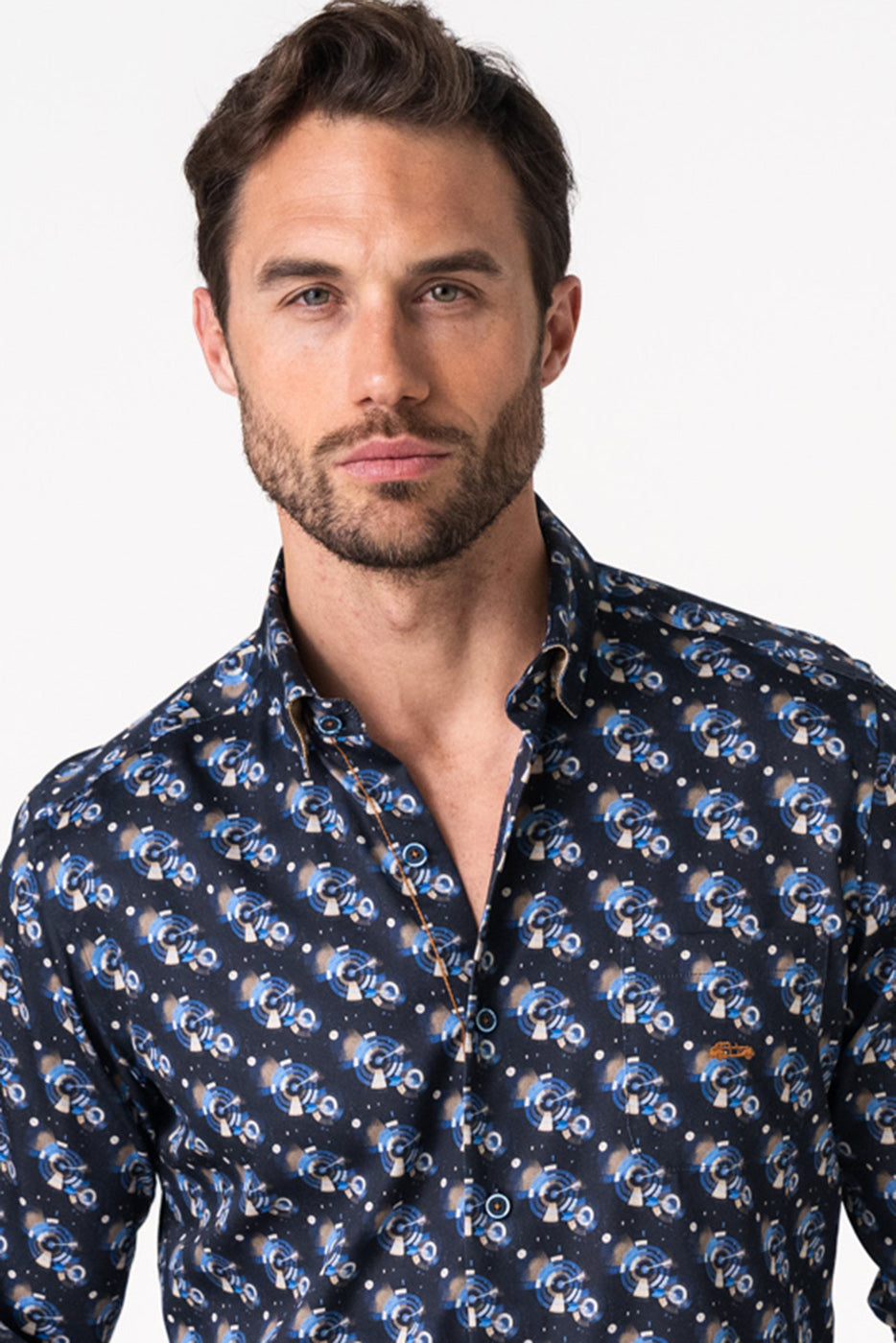 Camisa estampado dianas fondo marino hombre
