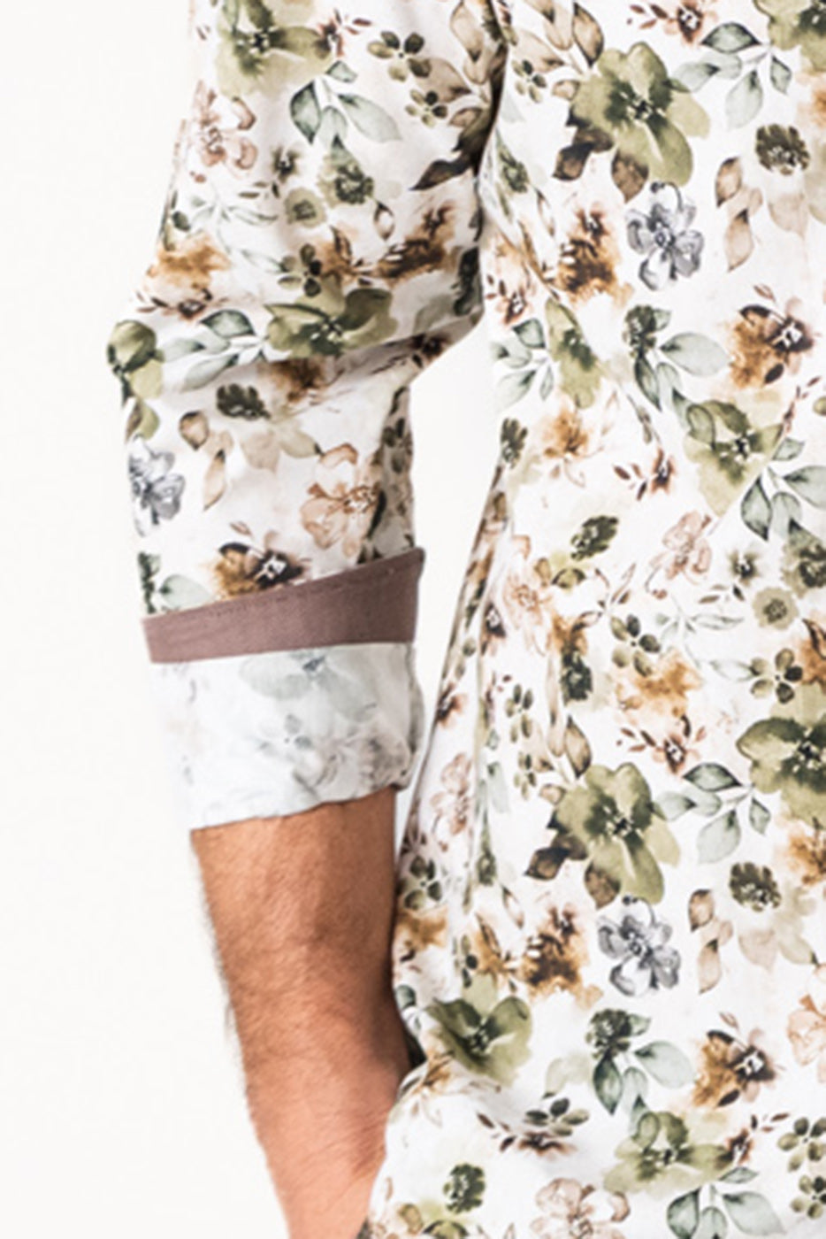 Camisa slim fit estampado flores