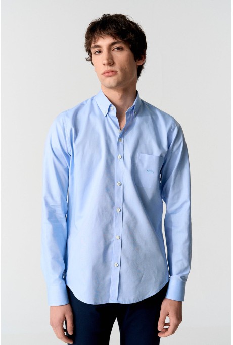 CAMISA OXFORD CELESTE 100% ALGODÓN