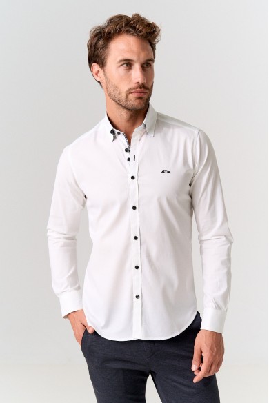 CAMISA BLANCA ELÁSTICA SLIM FIT