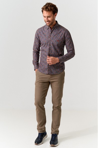 CAMISA SLIM FIT FLORES MULTICOLOR