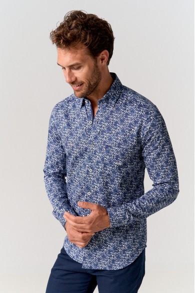 CAMISA HOMBRE ALGODÓN AZUL