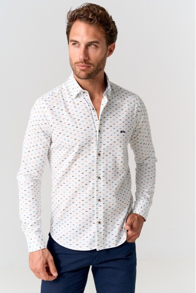 CAMISA HOMBRE SLIM FIT BICICLETAS COLORES