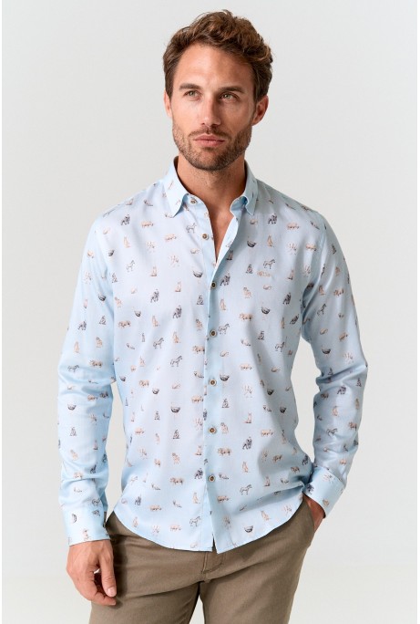 CAMISA HOMBRE ESTAMPADO ANIMALES SLIM FIT