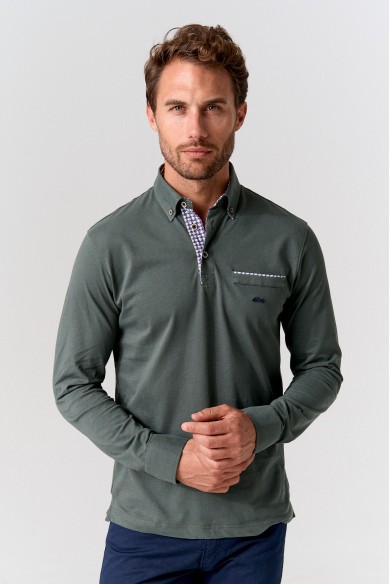 POLO HOMBRE BÁSICO VERDE