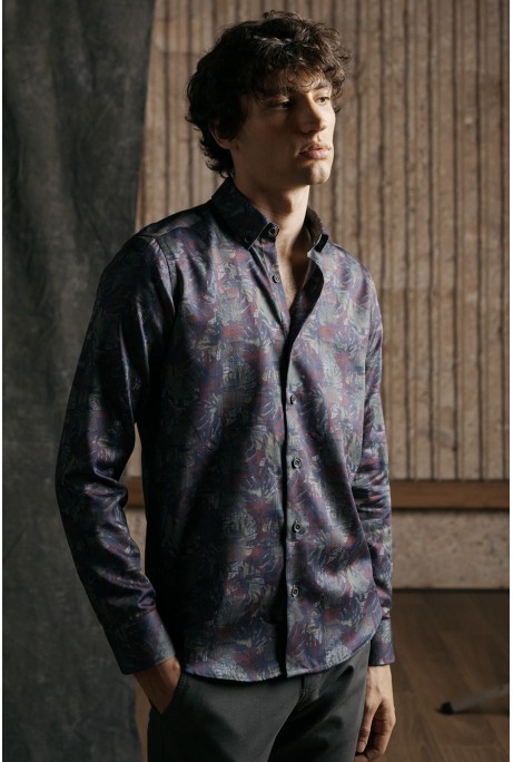 CAMISA HOMBRE SLIM FIT MOTIVOS FLORALES