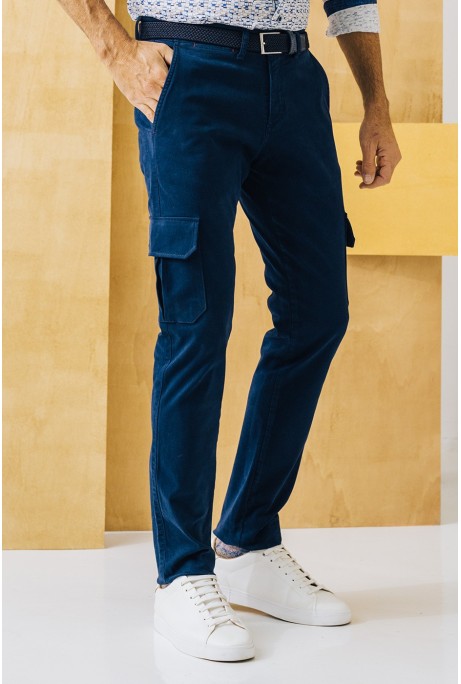 PANTALÓN CARGO MARINO SLIM FIT