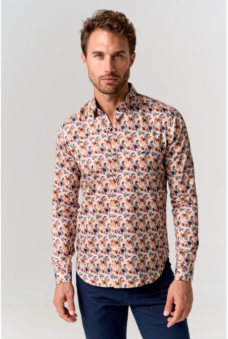 CAMISA SLIM FIT ESTAMPADO ABSTRACTO