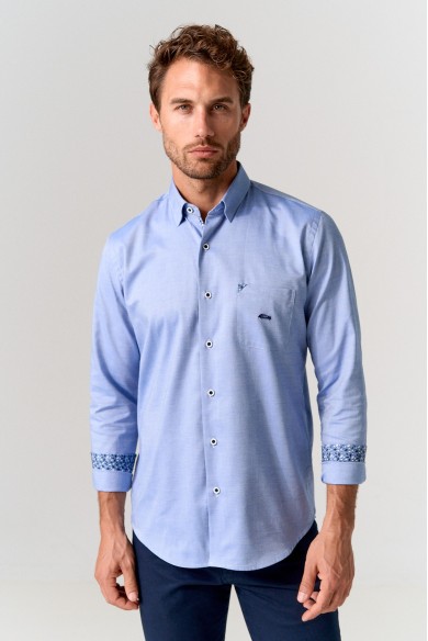 CAMISA ALGODÓN HOMBRE AZUL