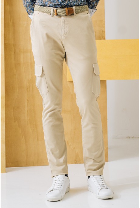 PANTALÓN CARGO BEIGE SLIM FIT