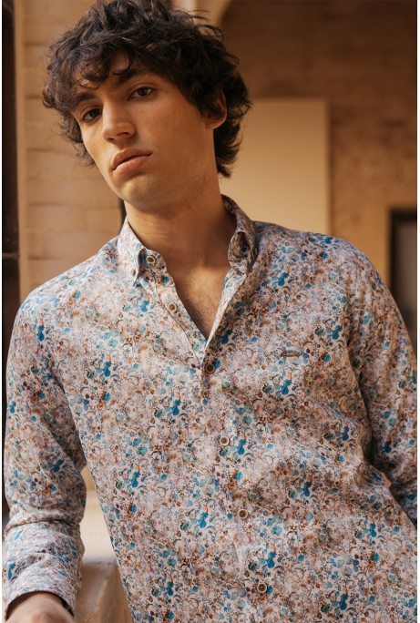 CAMISA HOMBRE ESTAMPADO FLORES