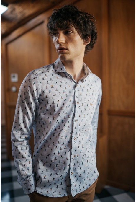 CAMISA SLIM FIT ESTAMPADO ESQUÍ