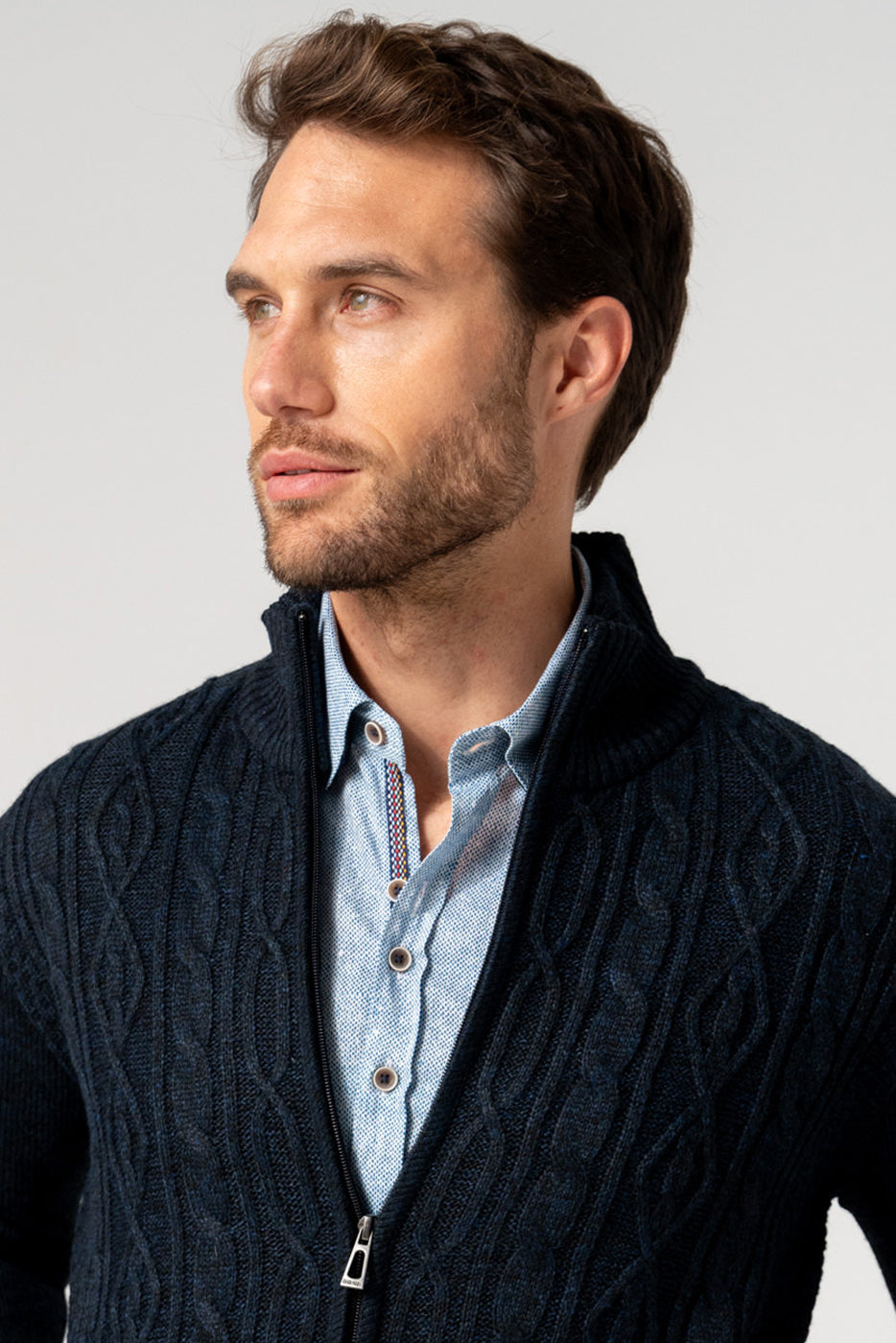Chaqueta punto azul marino