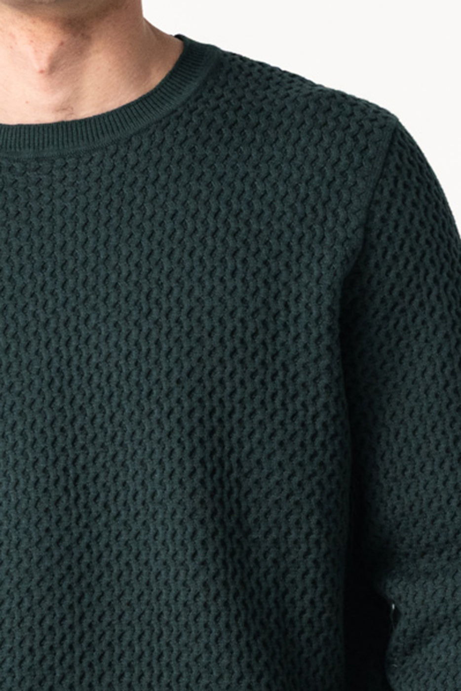 Jersey cuello redondo en verde