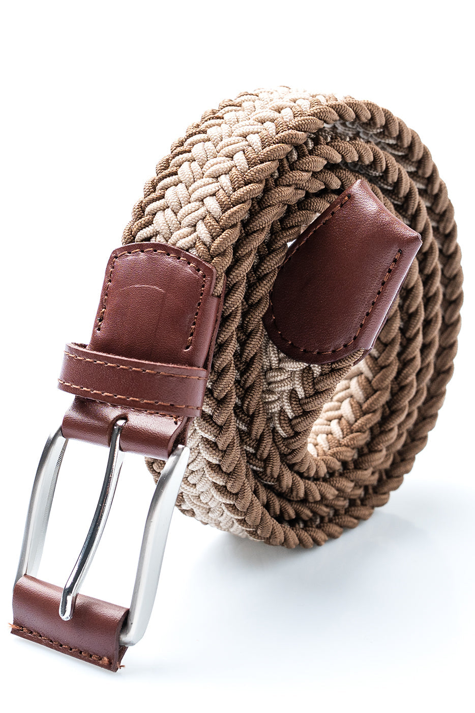 Cinturon hobre elástico tonos beige 