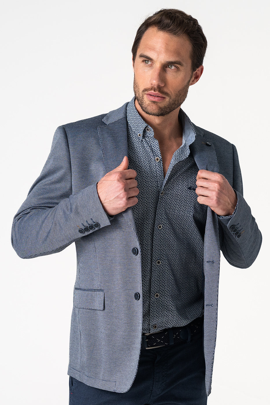 Americana hombre azul 