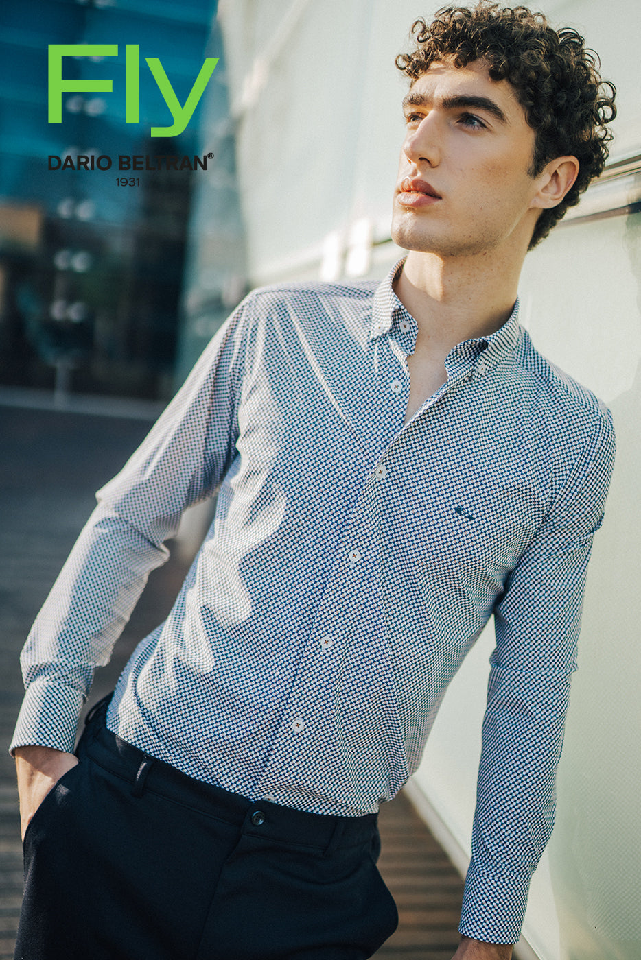Camisa estampado cuadraditos regular fit 