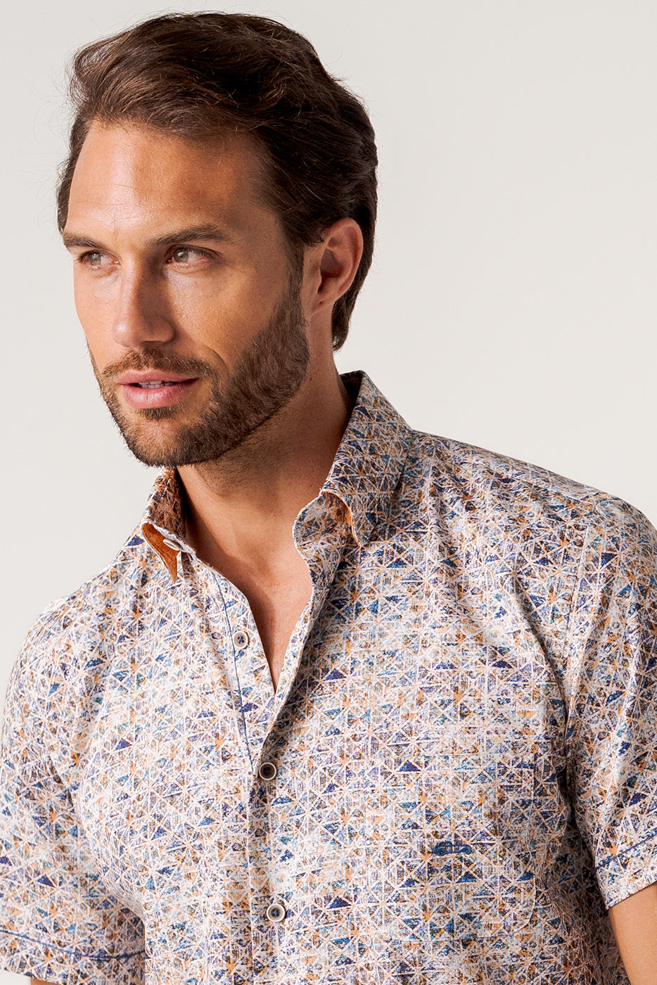 Camisa estampado geométrico manga corta