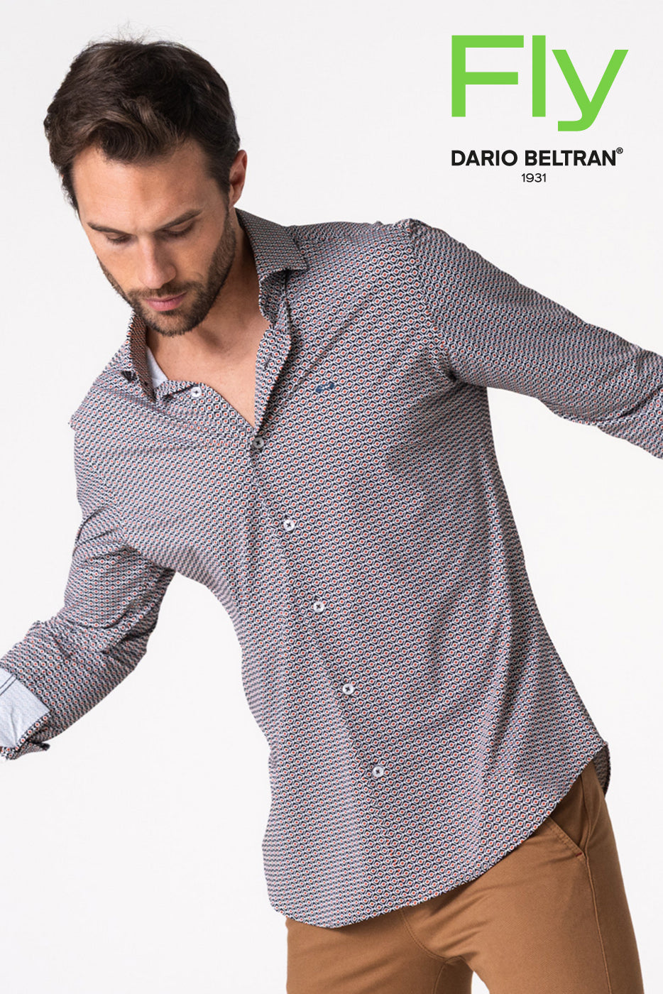 Camisa tejido técnico estampado multicolor 