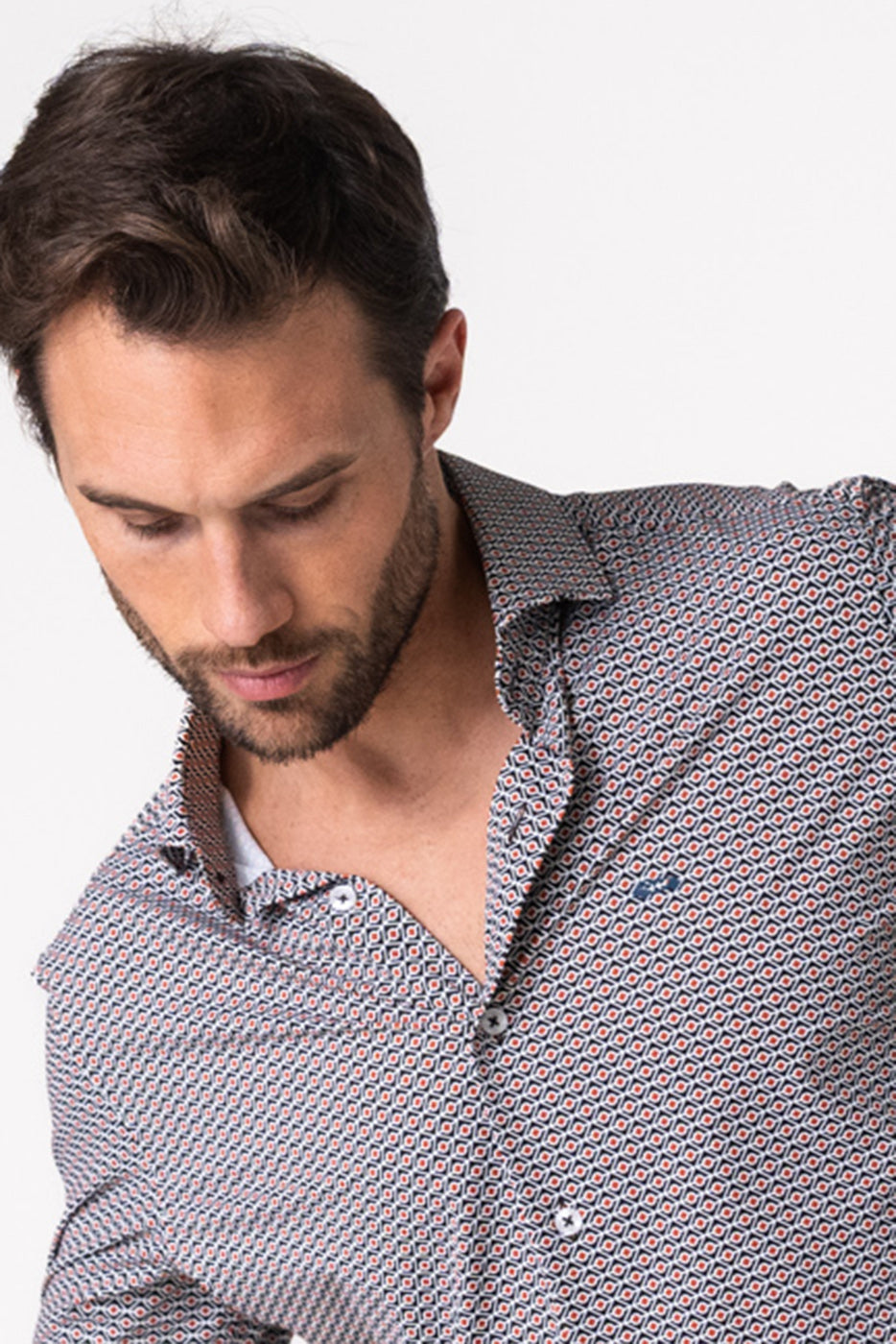 Camisa tejido técnico estampado multicolor 