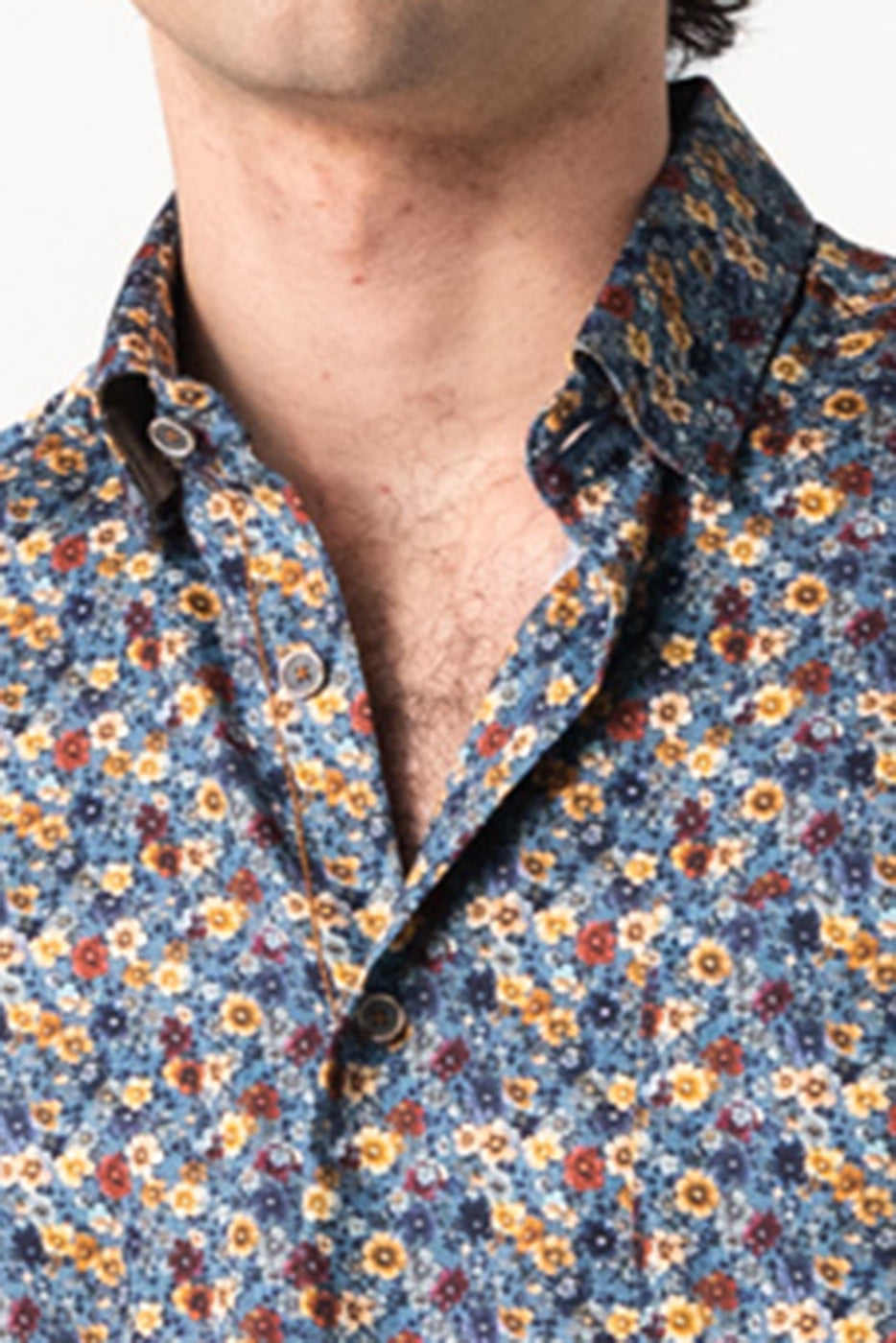 Camisa estampado flores multicolor hombre