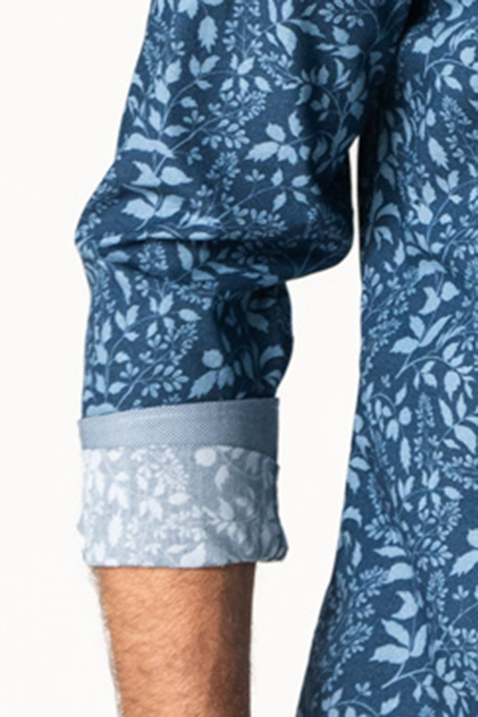 Camisa hombre slim fit estampado marino