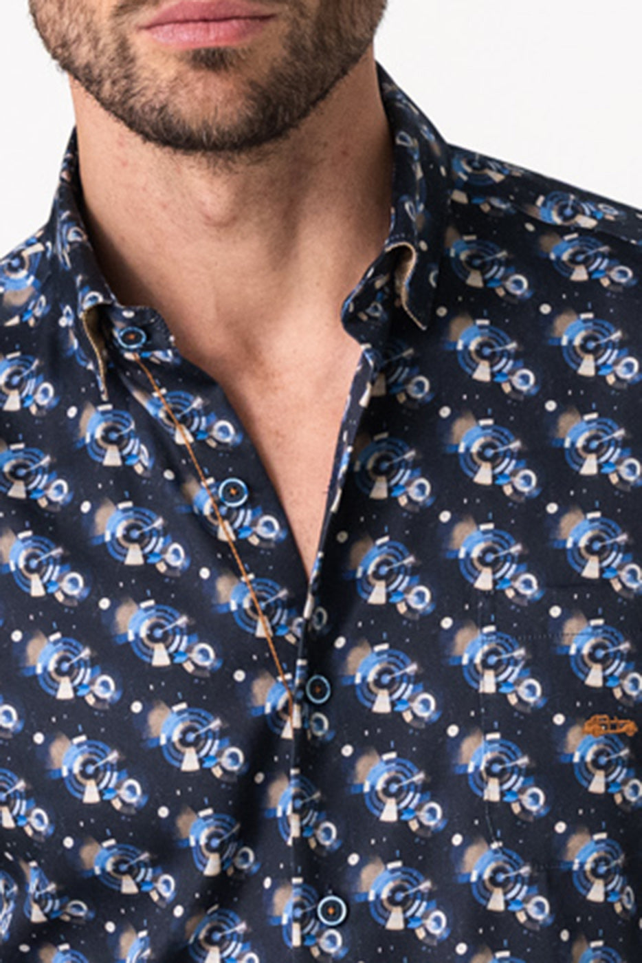 Camisa estampado dianas fondo marino hombre