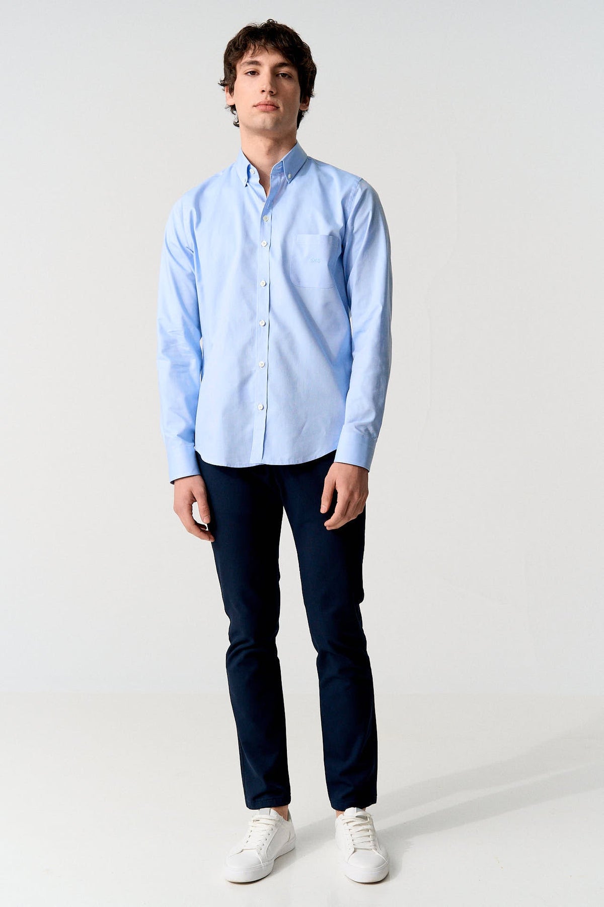 Camisa oxford celeste 100% algodón