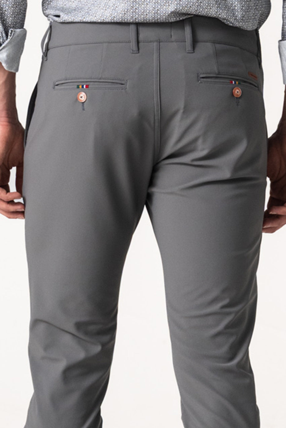 Pantalón chino elástico hombre gris