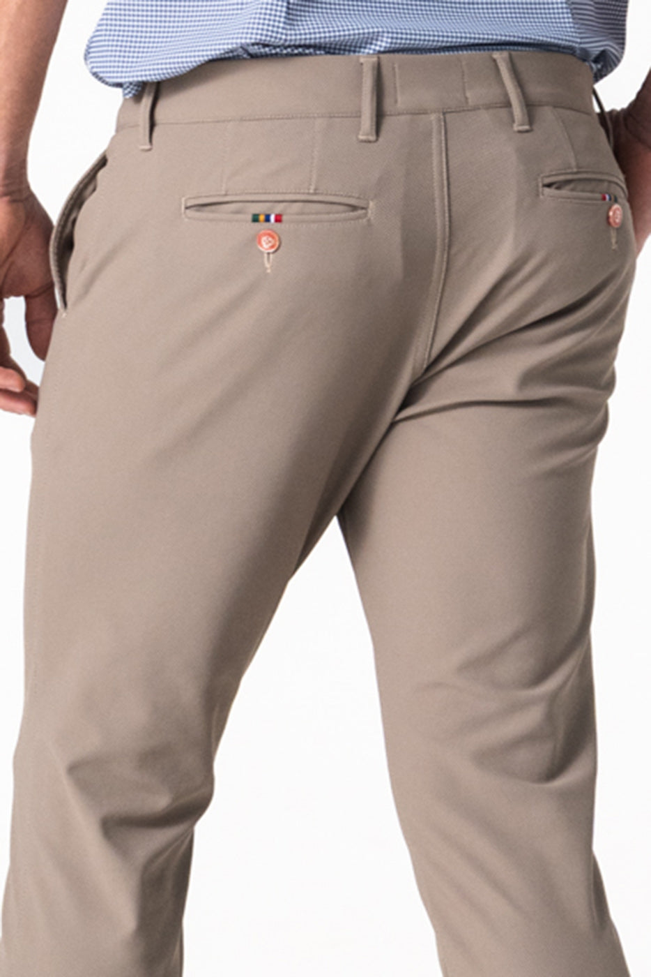 Pantalón hombre chino elástico beige