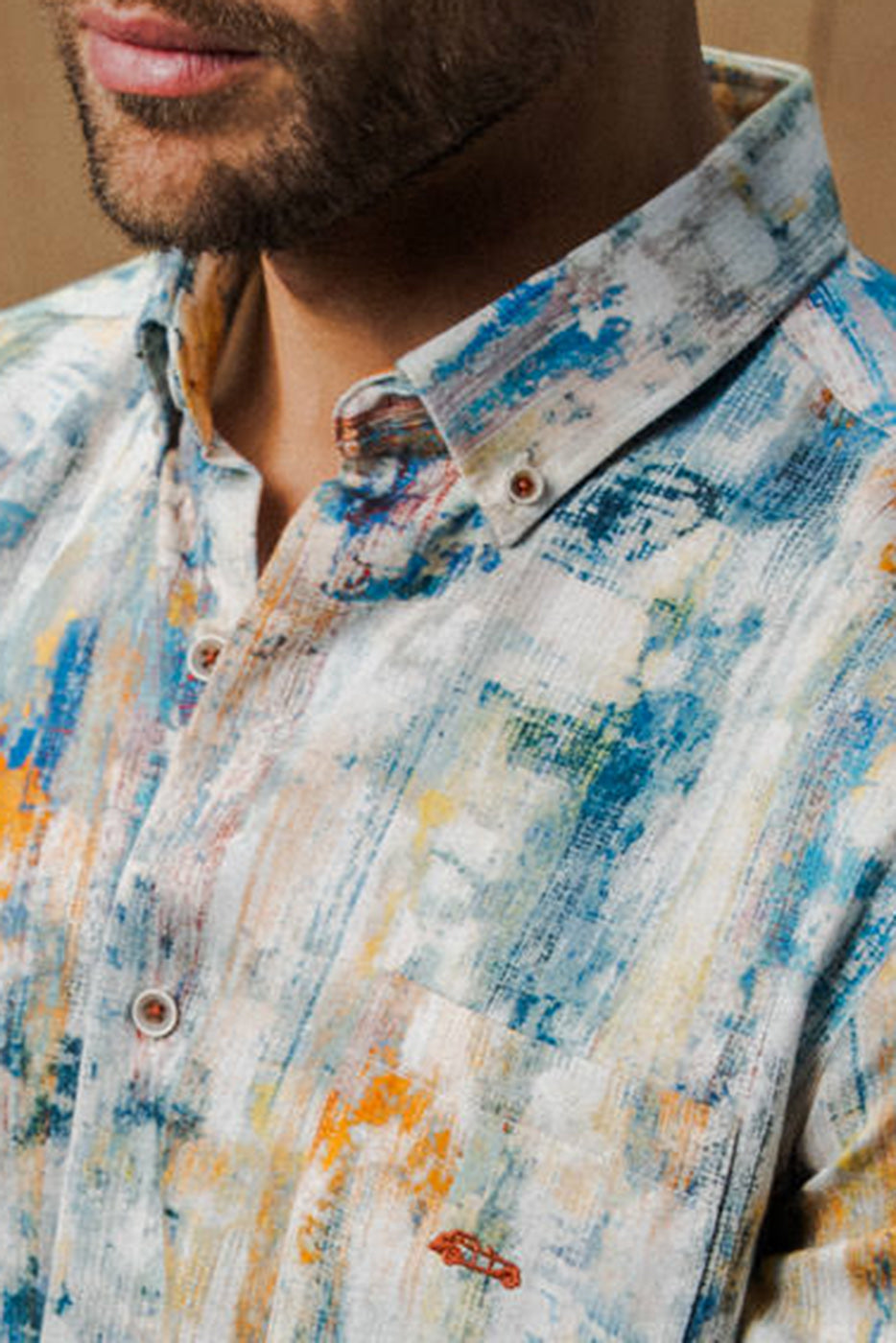 Camisa estampado abstracto multicolor hombre 