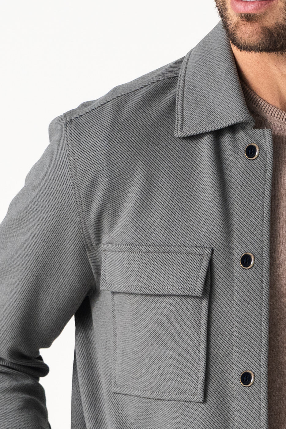 Sobrecamisa hombre con bolsillos gris