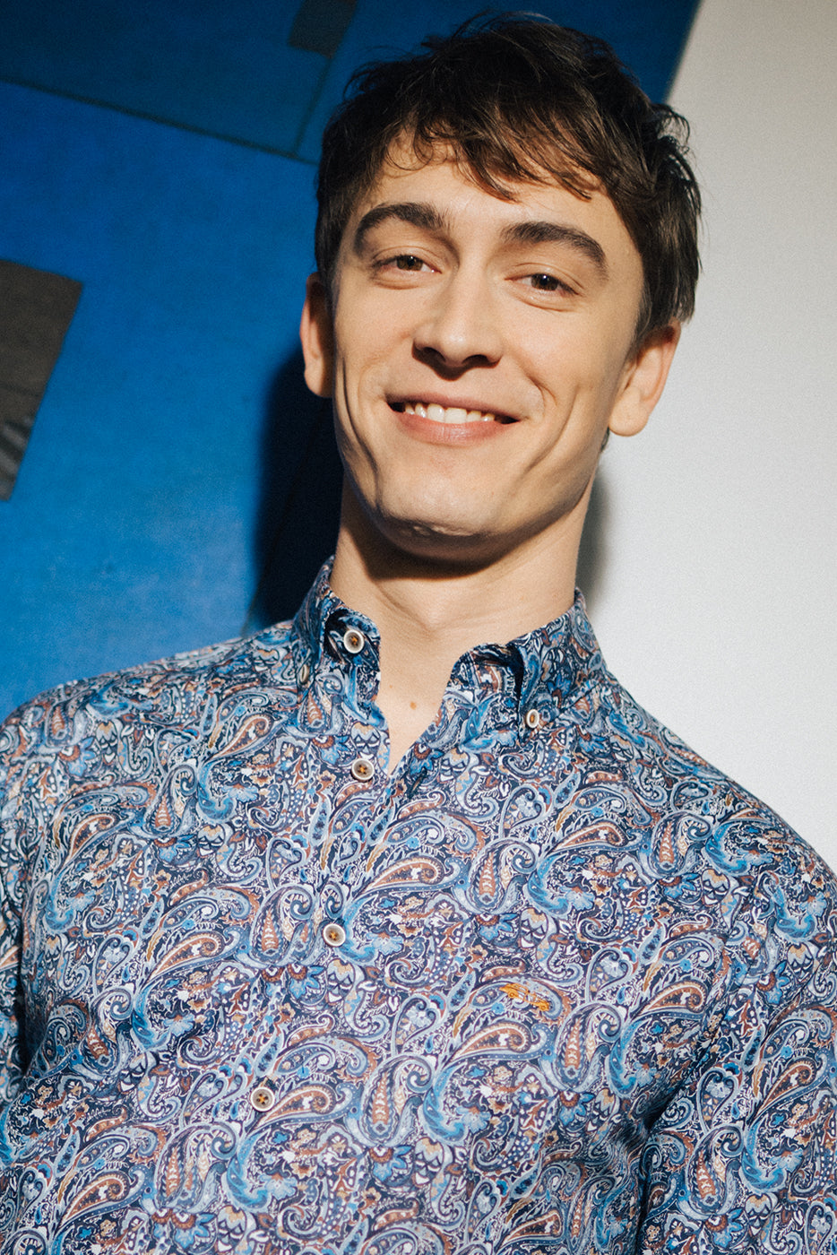 Camisa estampada cachemir colores slim fit 